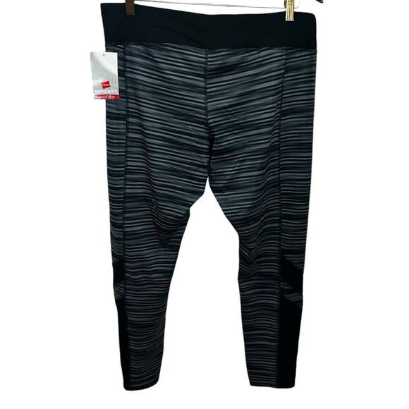 Hanes Sport Active Gear Athletic Leggings Sz XXL 2XL Gray Black Full Length NEW - Picture 8 of 10